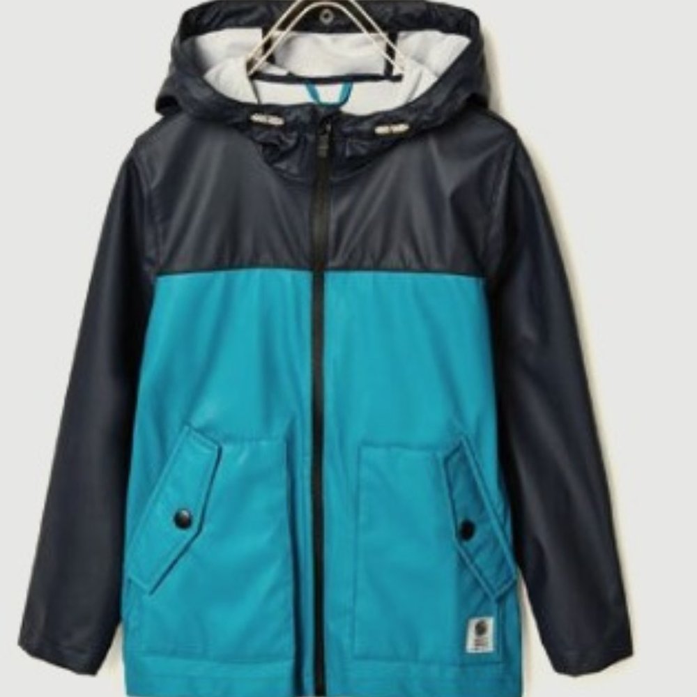 Zara Boys Two-tone Rubberised Raincoat Rain Jacket